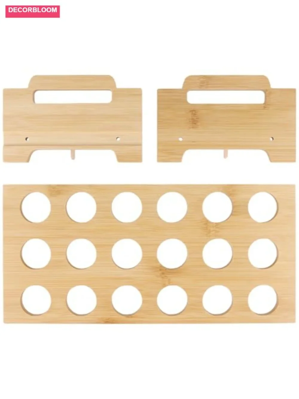 2 Pack Stackable Bamboo Egg Holder for 36 Eggs Farmhouse Kitchen Countertop